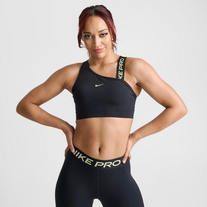Nike Women's Pro Dri-fit Swoosh Asymmetrical Medium-support Sports