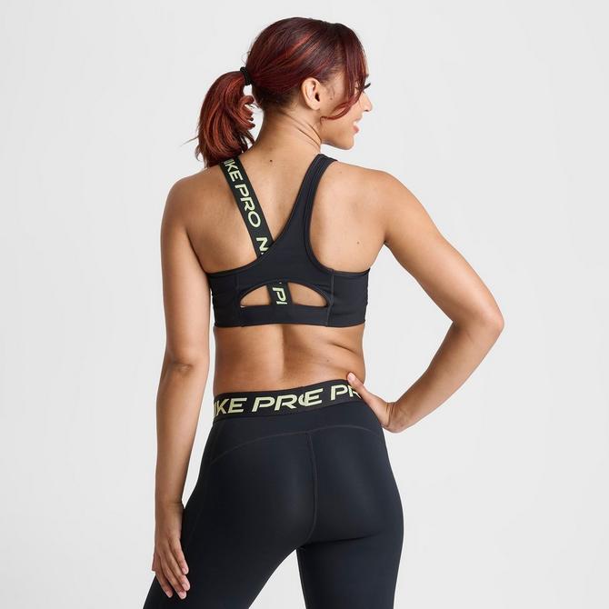 Nike Women's Yoga Dri-Fit Swoosh Sports Bra Black White