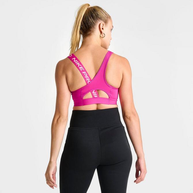 Nike Swoosh Dri-fit Light Support Bra In Fireberry Pink