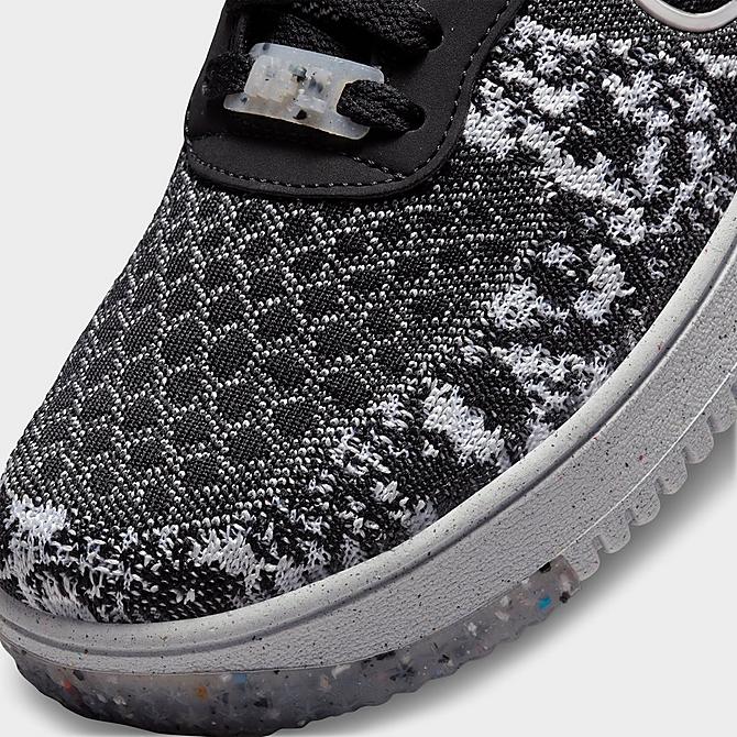 Front view of Men's Nike Air Force 1 Crater Flyknit Casual Shoes in Black/White/Pure Platinum/Black Click to zoom