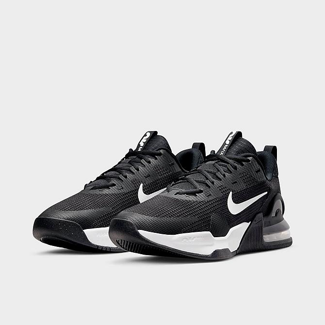 Three Quarter view of Men's Nike Air Max Alpha Trainer 5 Training Shoes in Black/Black/White Click to zoom