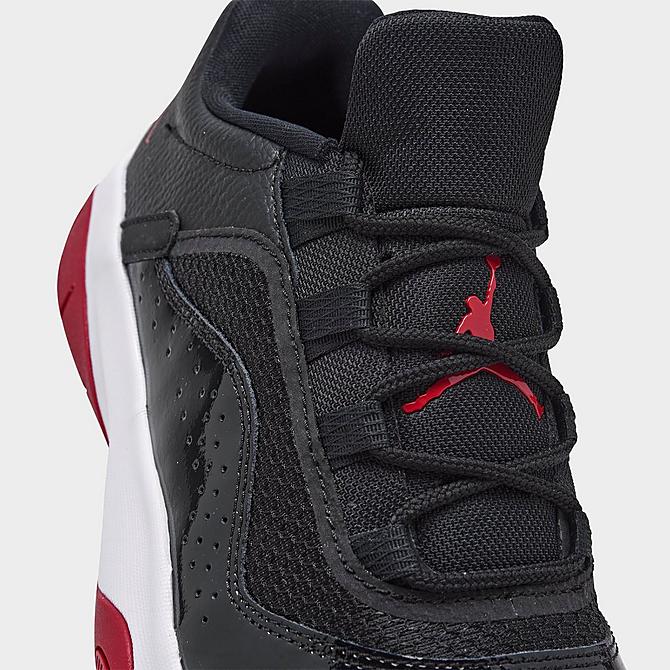 Front view of Big Kids' Air Jordan 11 CMFT Low Casual Shoes in Black/White-Gym Red Click to zoom