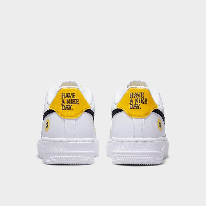 Left view of Big Kids’ Nike Air Force 1 LV8 Have A Nike Day Casual Shoes in White/Black/Dark Sulfur Click to zoom