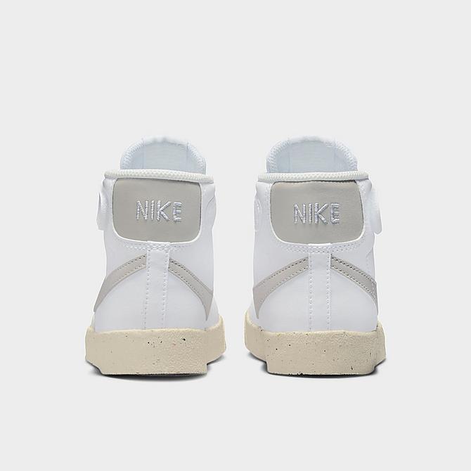 Left view of Little Kids' Nike Blazer Mid '77 SE Hook-and-Loop Casual Shoes in White/Volt/Light Bone Click to zoom