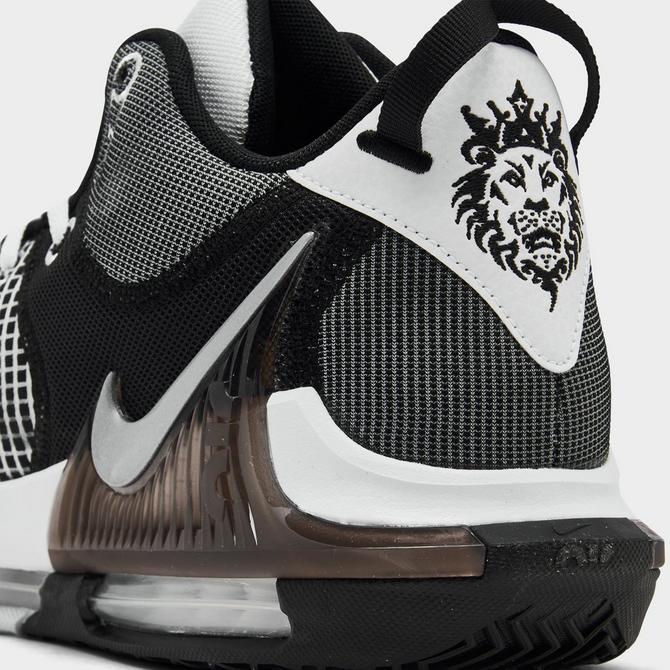 Nike Men's LeBron Witness 7 Basketball Shoes - White, Silver & Black - Each