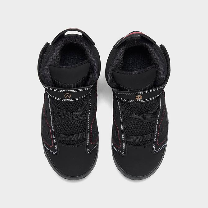 Back view of Boys' Toddler Jordan 6-17-23 Casual Shoes in Black/University Red/Dark Driftwood/White Click to zoom