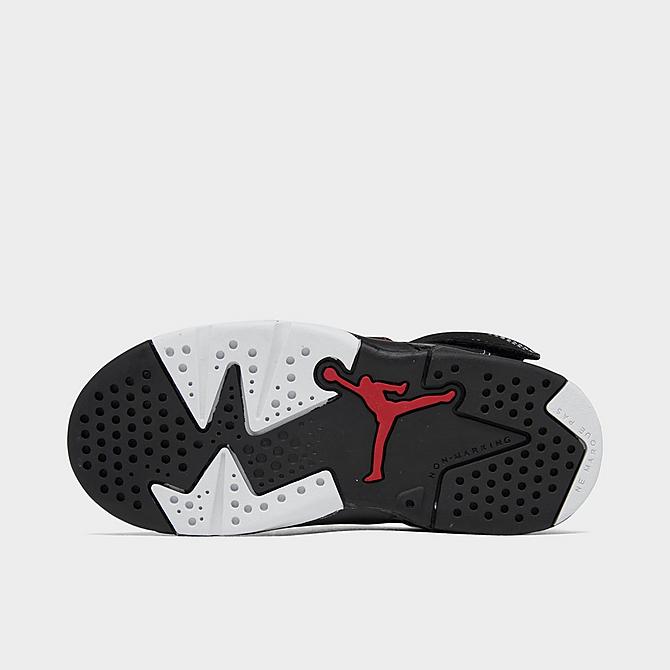 Bottom view of Boys' Toddler Jordan 6-17-23 Casual Shoes in Black/University Red/Dark Driftwood/White Click to zoom