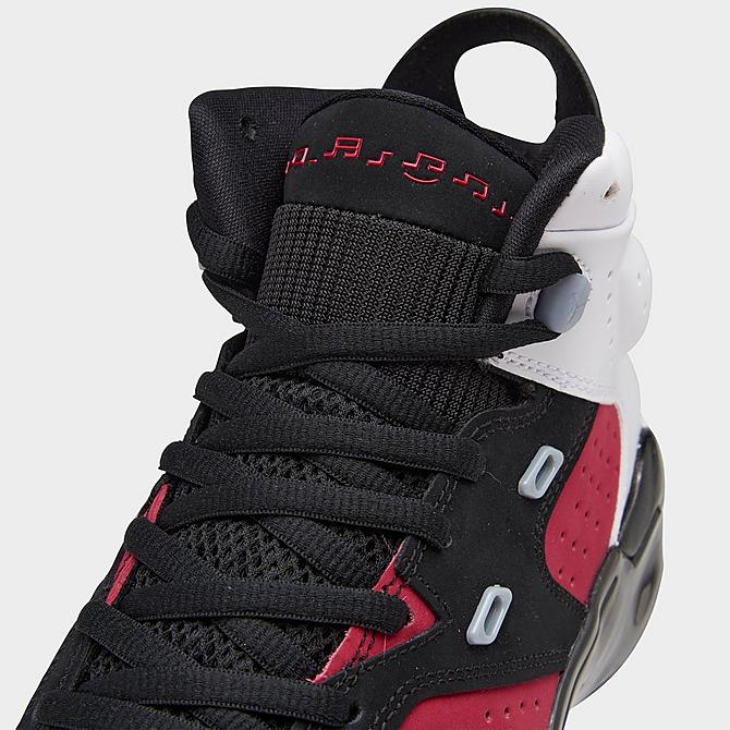 Front view of Boys' Big Kids' Jordan 6-17-23 Basketball Shoes in Black/Black/Carmine/White Click to zoom