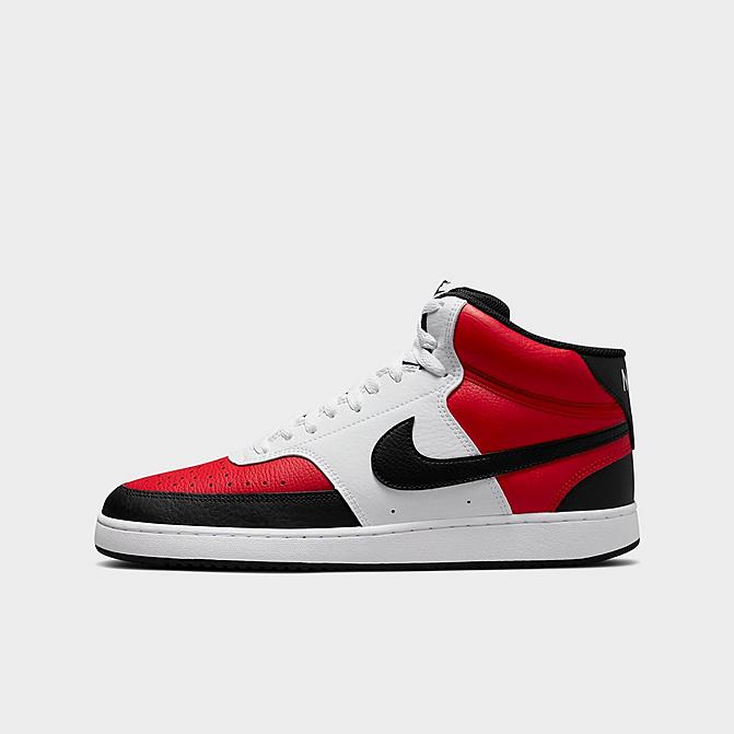 Right view of Men's Nike Court Vision Mid Casual Shoes in University Red/White/Black Click to zoom