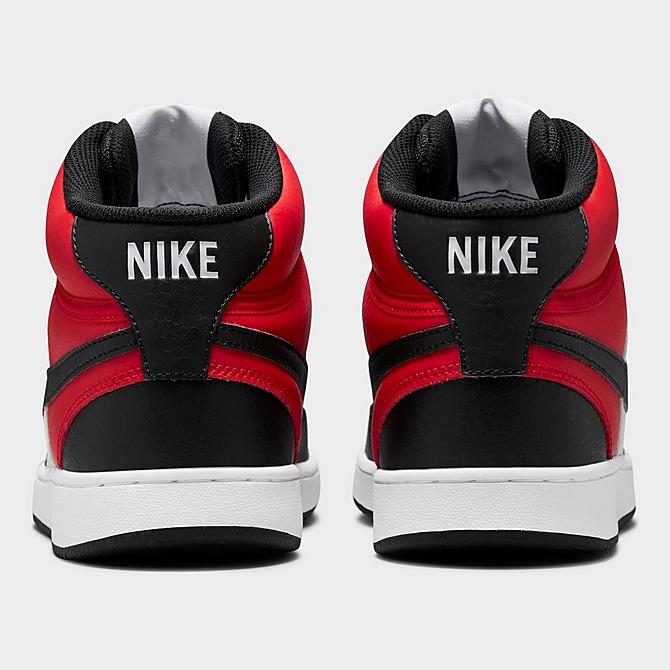 Left view of Men's Nike Court Vision Mid Casual Shoes in University Red/White/Black Click to zoom