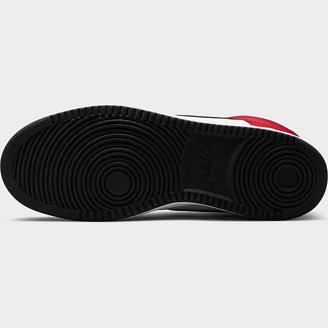 Bottom view of Men's Nike Court Vision Mid Casual Shoes in University Red/White/Black Click to zoom
