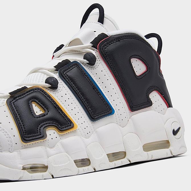 Front view of Men's Nike Air More Uptempo '96 Basketball Shoes in Sail/Sail/Team Orange/Black Click to zoom