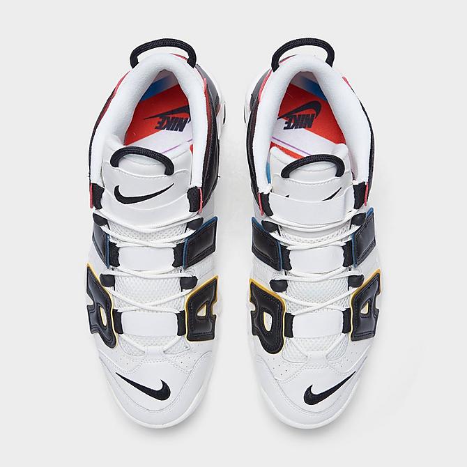 Back view of Men's Nike Air More Uptempo '96 Basketball Shoes in Sail/Sail/Team Orange/Black Click to zoom