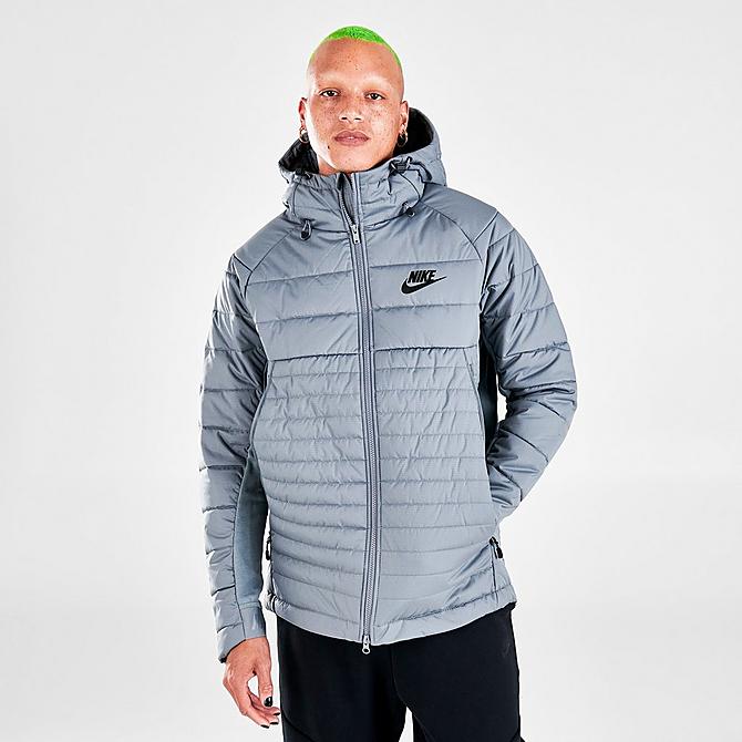 Back Left view of Men's Nike Sportswear Synthetic-Fill Jacket in Cool Grey Click to zoom