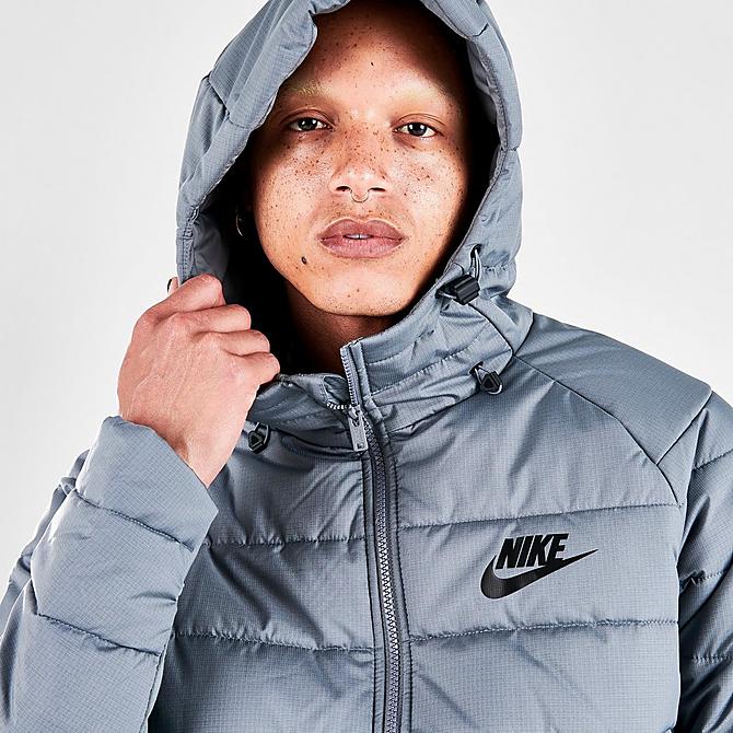 On Model 5 view of Men's Nike Sportswear Synthetic-Fill Jacket in Cool Grey Click to zoom