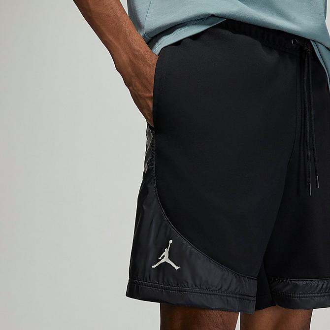 Back Right view of Men's Jordan 23 Engineered Fleece Shorts in Black Click to zoom