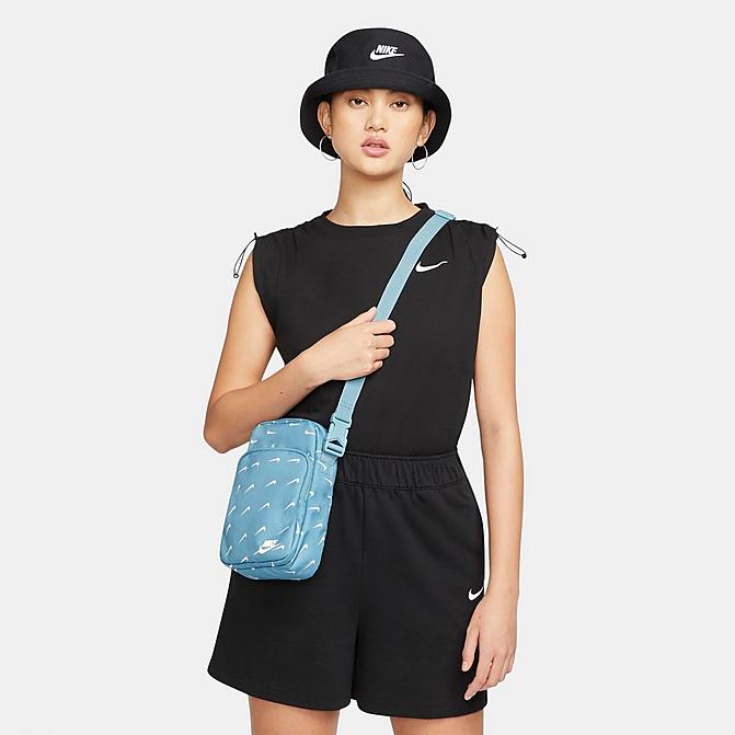 Alternate view of Nike Heritage Swoosh Wave Crossbody Bag in Worn Blue Click to zoom