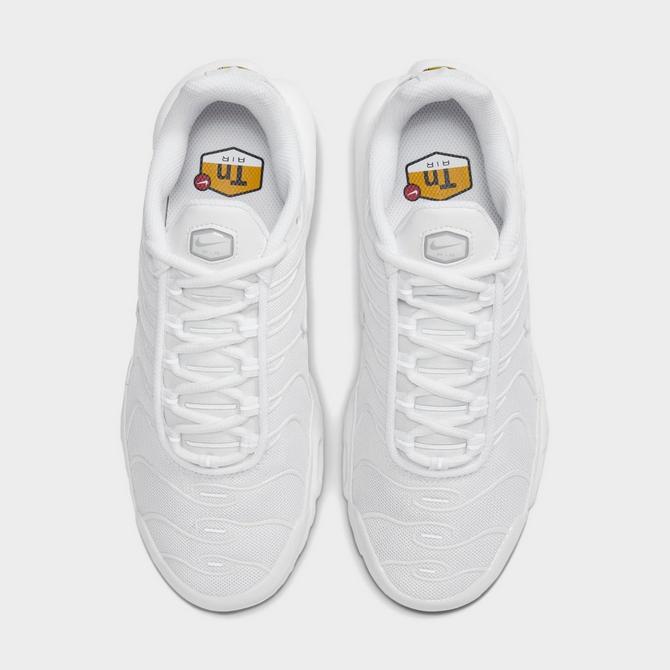 Back view of Women's Nike Air Max Plus Casual Shoes in White/Pure Platinum/White Click to zoom