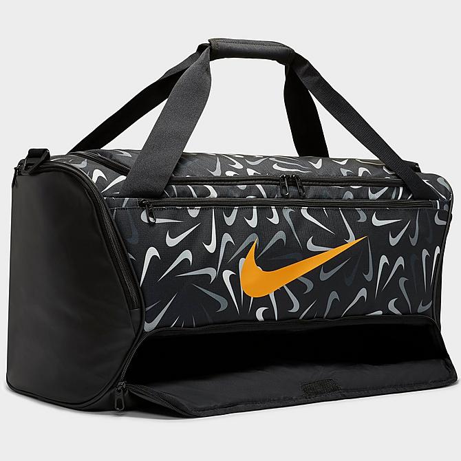 Alternate view of Nike Brasilia 9.5 Printed Training Duffel Bag in Black/Black/Kumquat Click to zoom