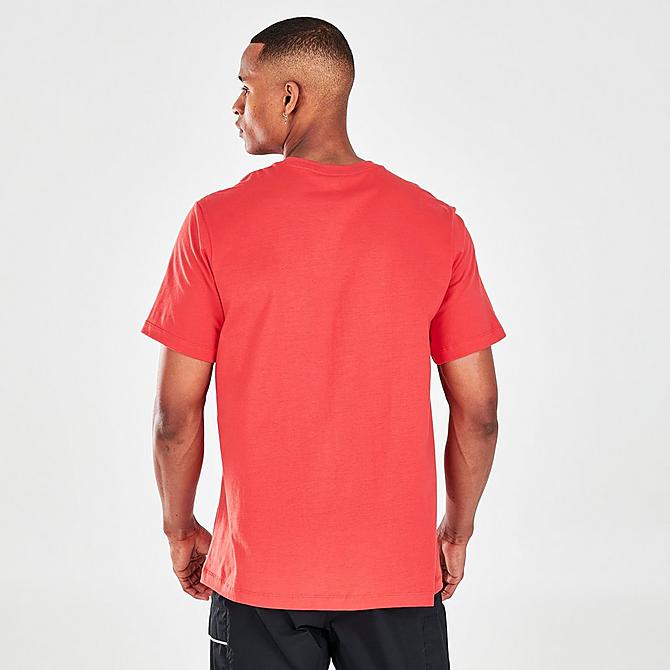 On Model 5 view of Men's Nike Sportswear Futura Graphic Logo T-Shirt in Lobster Click to zoom