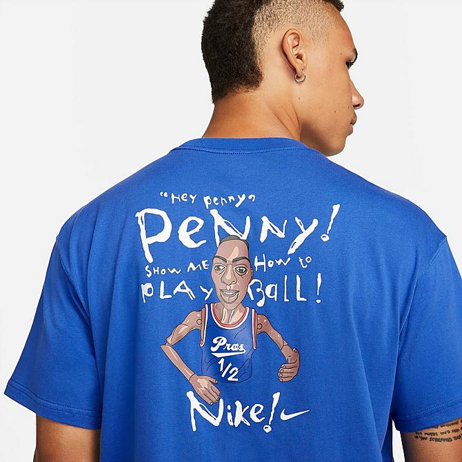 On Model 5 view of Men's Nike Lil' Penny T-Shirt in Blue Click to zoom