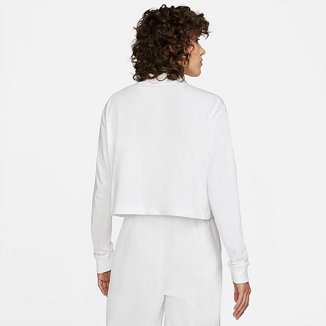 Front Three Quarter view of Women's Nike Sportswear Long-Sleeve Mock Neck Top in White Click to zoom