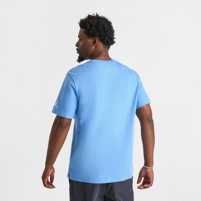 [angle] view of Men's Jordan Embroidered Air Graphic T-Shirt in Legend Blue/White Click to zoom