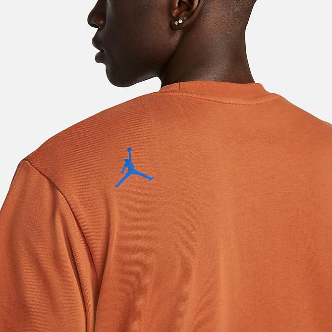 On Model 6 view of Men's Jordan 23 Engineered T-Shirt in Dark Russet/Game Royal Click to zoom
