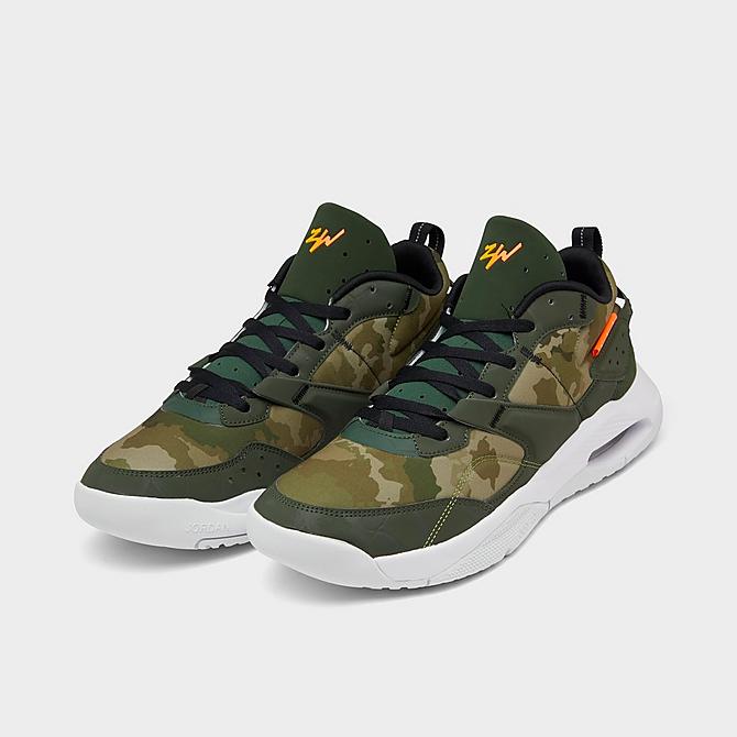 Three Quarter view of Men's Jordan Air NFH Bayou Boys Casual Shoes in Multicolor/Carbon Green/Black/White Click to zoom