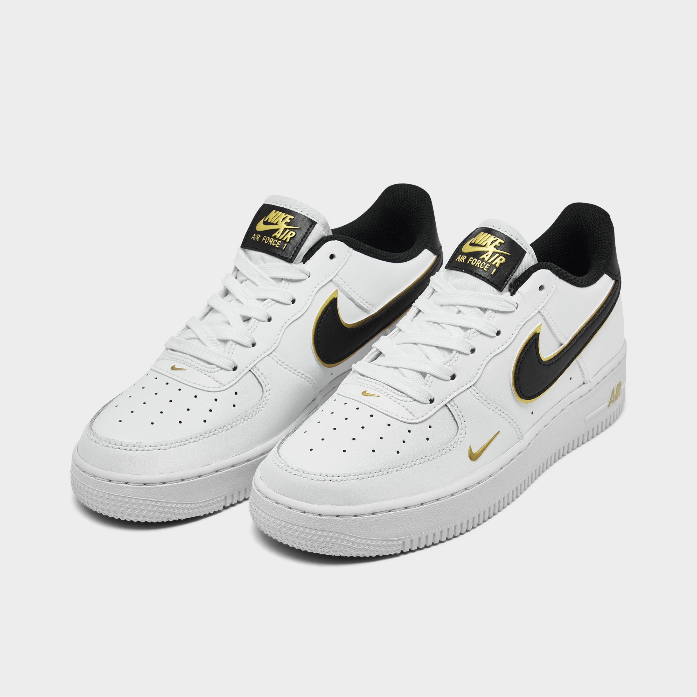 nike air force 1 womens white and gold