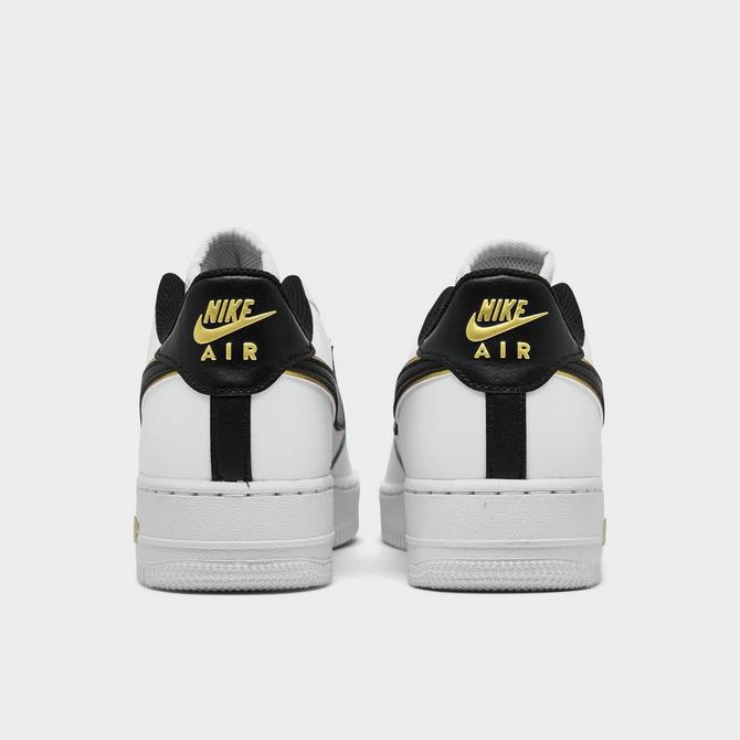 Nike air force 1 mens black and clearance gold