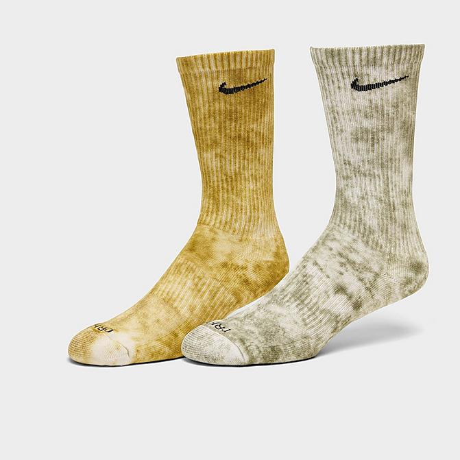 Front view of Nike Everyday Plus Cushioned Tie-Dye Crew Socks (2-Pack) in Multi-Color Click to zoom