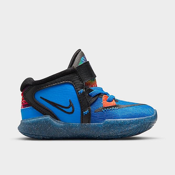 Bottom view of Kids’ Toddler Nike Kyrie Infinity SE Basketball Shoes in Photo Blue/Black/Psychic Purple Click to zoom
