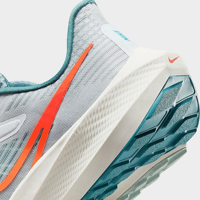 Front view of Big Kids' Nike Zoom Air Pegasus 39 Running Shoes in Pure Platinum/Summit White/Mint Foam/Total Orange Click to zoom