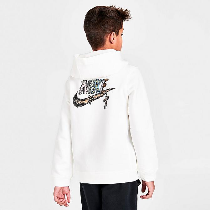 Front view of Boys' Nike Sportswear Hook Pullover Hoodie in Sail Click to zoom