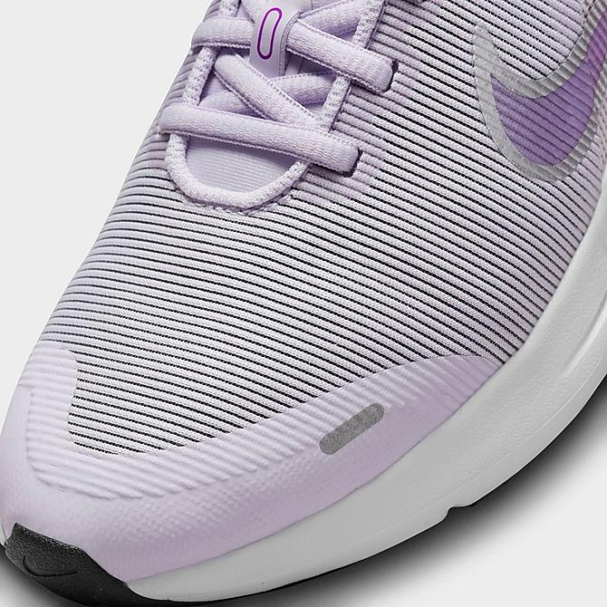 Front view of Big Kids' Nike Downshifter 12 Training Shoes in Violet Frost/Metallic Silver/Pure Platinum/Vivid Purple Click to zoom