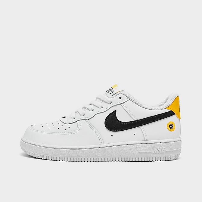 Right view of Little Kids' Nike Air Force 1 LV8 Have A Nike Day Casual Shoes in White/Black/Dark Sulfur Click to zoom