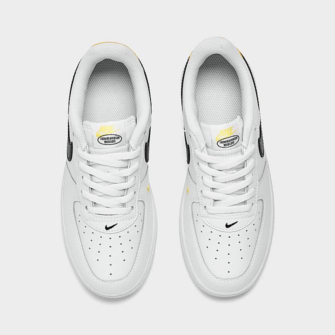 Back view of Little Kids' Nike Air Force 1 LV8 Have A Nike Day Casual Shoes in White/Black/Dark Sulfur Click to zoom