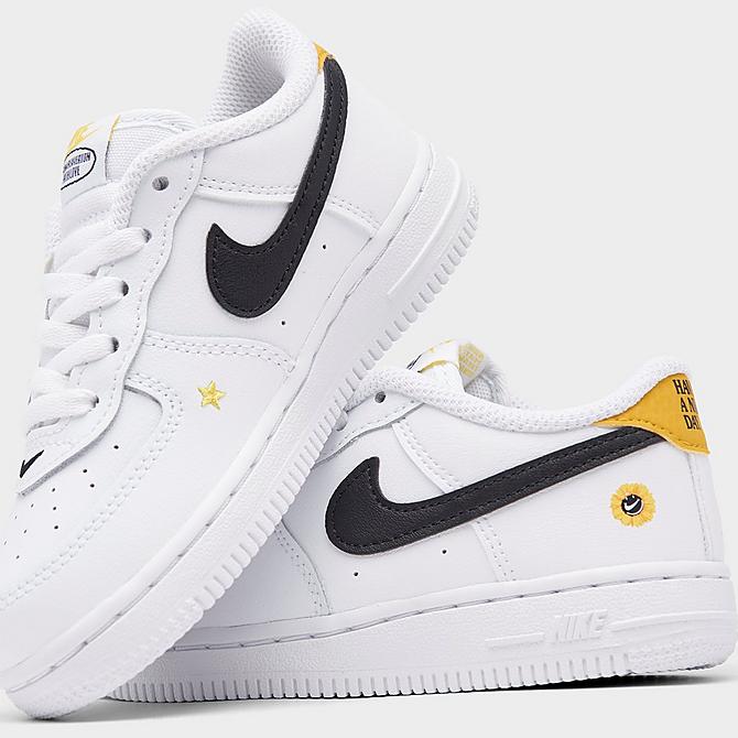 Front view of Kids' Toddler Nike Air Force 1 LV8 Have A Nike Day Casual Shoes in White/Black/Dark Sulfur Click to zoom
