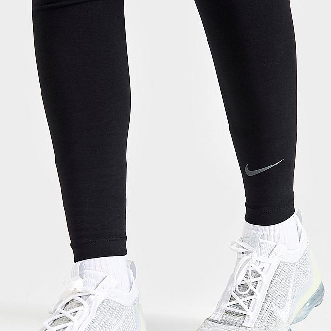 On Model 6 view of Women's Nike Sportswear Club High-Waisted Leggings in Black/Dark Smoke Grey Click to zoom