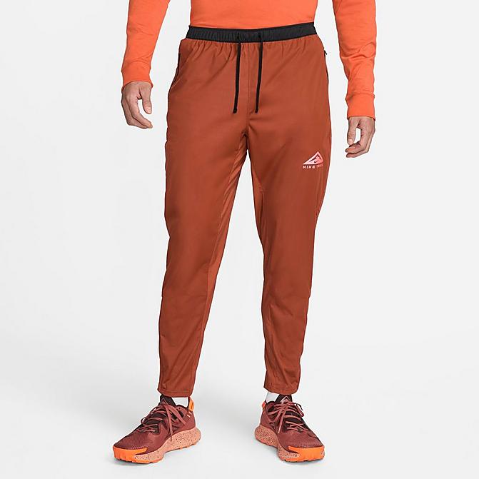 Front view of Men's Nike Dri-FIT Phenom Elite Trail Running Pants in Rugged Orange/Mantra Orange/Habanero Red Click to zoom