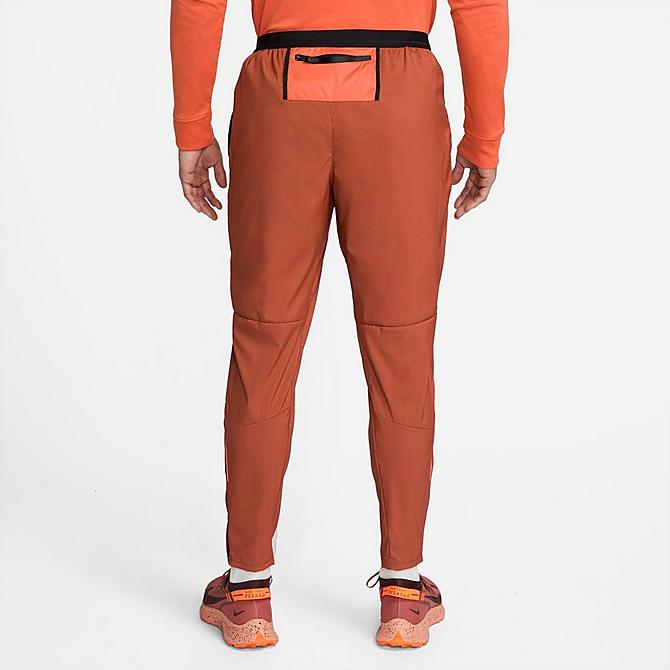 Back Left view of Men's Nike Dri-FIT Phenom Elite Trail Running Pants in Rugged Orange/Mantra Orange/Habanero Red Click to zoom