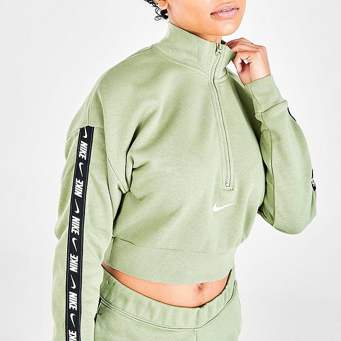 Vertrouwen op T routine Women's Nike Sportswear Essential Tape Half-Zip Fleece Crop Sweatshirt|  Finish Line