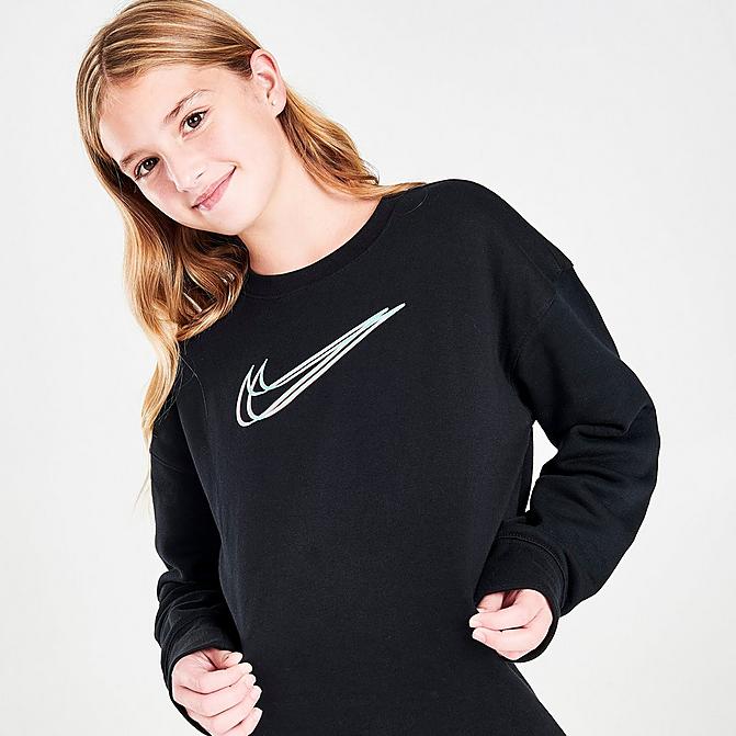 Front view of Girls' Nike Dance Pack Crewneck Sweatshirt Click to zoom