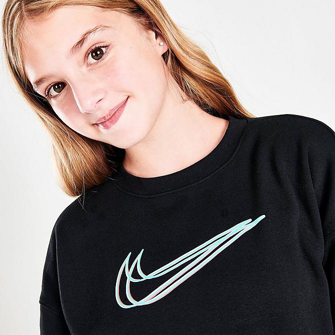 On Model 6 view of Girls' Nike Dance Pack Crewneck Sweatshirt Click to zoom