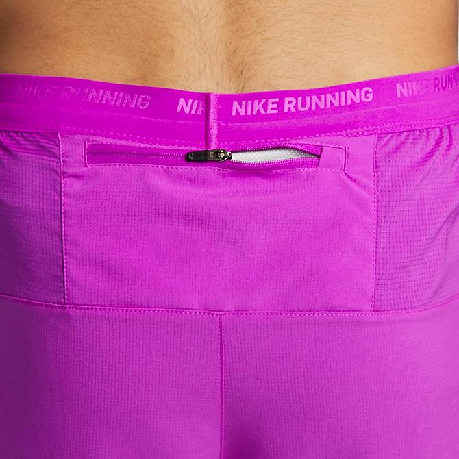 On Model 6 view of Men's Nike Dri-FIT Stride 2-in-1 7" Running Shorts in Vivid Purple/Deep Royal Blue/Deep Royal Blue Click to zoom