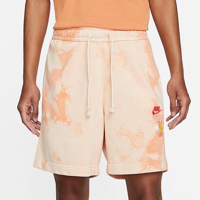 Front view of Men's Nike Sportswear French Terry Shorts in Sanded Gold Click to zoom