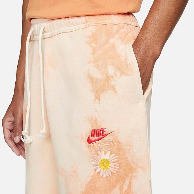 Back Right view of Men's Nike Sportswear French Terry Shorts in Sanded Gold Click to zoom