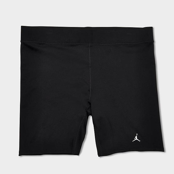 Front view of Women's Jordan Essentials Bike Shorts (Plus Size) in Black/White Click to zoom