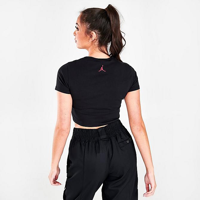 Back Right view of Women's Jordan (Her)itage Top in Black/Mystic Hibiscus Click to zoom